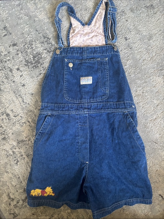 Disney Denim - VINTAGE Disney Light Blue Denim Overalls with Floral Lining